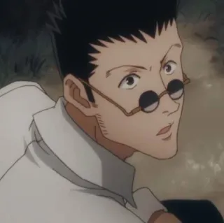 🇯🇵 Leorio Hunter x Hunter anime, character, eyeglasses, portrait, male telegram sticker
