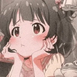 🍃 Anime Mädchen, Cartoon, Kawaii, Süß, Erröten, Schmollmund telegram sticker