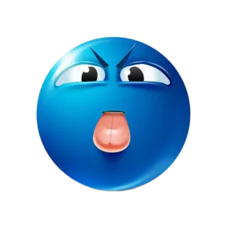 😛 Emoji, Azul, Língua, Expressão, Bobo whatsapp sticker