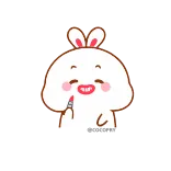 💋 fofo, coelho, adesivo, maquiagem, batom, coelho telegram sticker