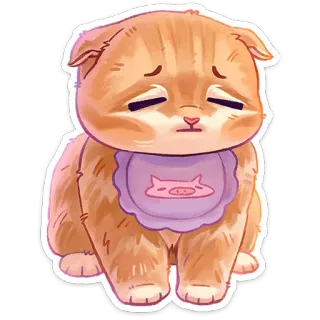 😑 猫, 悲しい, かわいい, 子猫, 動物, ペット telegram sticker
