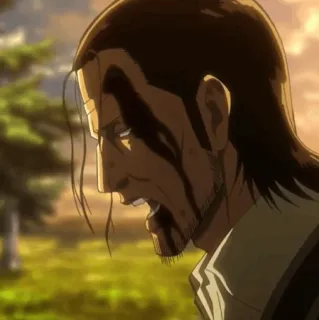 🔪 Zeke Yeager Attack on Titan Anime, Personaggio, Violenza, Sangue, Militare, L'attacco dei giganti telegram sticker