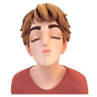 😘 baiser, emoji, dessin animé, expression du visage, geste, personne whatsapp sticker