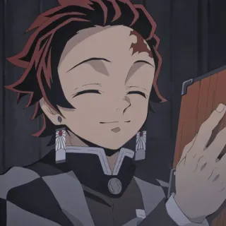 😌 Tanjiro Kamado Demon Slayer anime, demon slayer, tanjiro, kamado, happy, smiling whatsapp sticker
