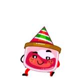 🥳 festa, celebração, fofo, desenho animado, personagem, chapéu telegram sticker