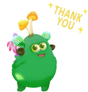 💐 THANK YOU grazie, cartone animato, mostro, carino, divertente, bizzarro telegram sticker