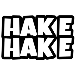 💪 HAKE HAKE Merlu, Texte, Blanc, Noir telegram sticker