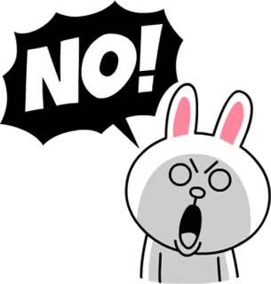 😱 NO! tidak, kelinci, marah, kartun, ekspresi telegram sticker