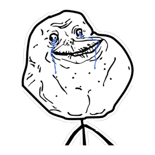 😢 Meme, Forever Alone, Internet, Triste, Pleurs, Seul telegram sticker