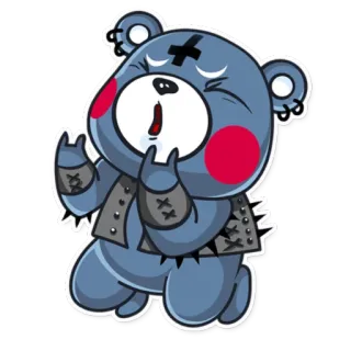 🤘 urso, desenho animado, bravo, adesivo telegram sticker