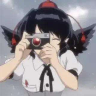 📷 Аниме, Персонаж, Девушка, Фотография, Камера, Искусство telegram sticker