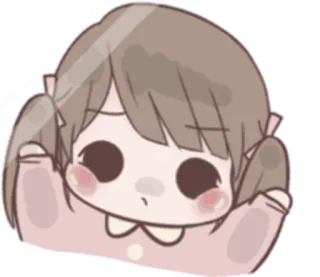 😳 menina, anime, adesivo, fofo, desenho animado whatsapp sticker