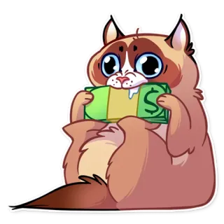 🤑 gato, dinheiro, dólar, desenho animado, fofo, animal whatsapp sticker