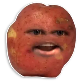 😷 patata, divertente, faccia, cibo, verdura telegram sticker