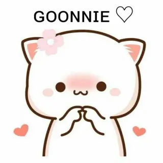 😋 GOONNIE 귀여운, kawaii, 만화, 고양이, 스티커, Goonie, 하트 telegram sticker