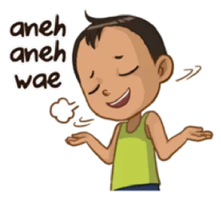 😪 aneh aneh wae desenho animado, expressão, dar de ombros, indonésio telegram sticker