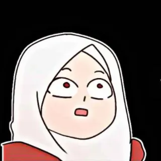 🌂 만화, 히잡, 여자, 무슬림, 충격, 애니메이션 whatsapp sticker