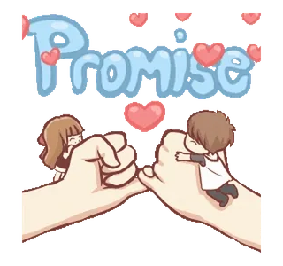 🍞 Promise обещание, мизинчик, дружба, милый, любовь, обязательство telegram sticker