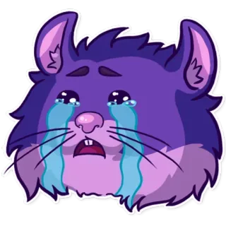 😭 哭泣, 悲伤, 眼泪, 可爱, 表情符号, 动物 telegram sticker