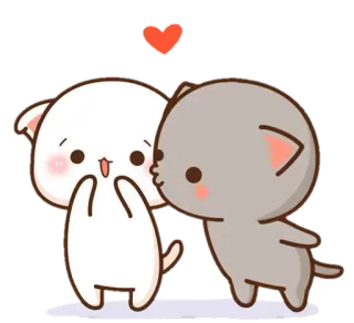 😚 Katze, Kuss, Liebe, Herz, süß, Cartoon telegram sticker