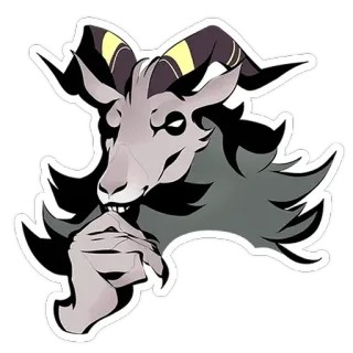 😈 capra, demone, corna, mitico, creatura telegram sticker
