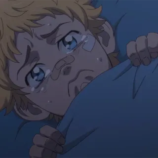 ⏱ Anime, Piangendo, Triste, Ragazzo, Lacrime, Personaggio telegram sticker