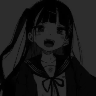 🖤 Anime, Garota, Uniforme escolar, Sombrio, Mangá telegram sticker