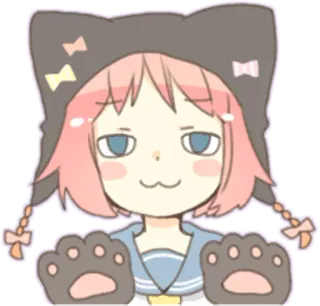 😏 Anime, Gato, Fofo, Desenho animado, Kawaii, Garota telegram sticker