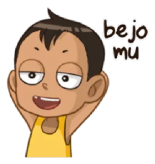 👍 bejo mu desenho animado, arrogante, personagem, expressão telegram sticker