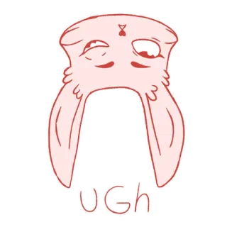 🙄 Ugh thỏ, ghê, hoạt hình, động vật, dễ thương, nhãn dán telegram sticker