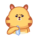 😥 kot, zwierzę, słodki, wyraz twarzy, kreskówka telegram sticker
