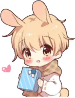 🎀 Anime, Coniglio, Regalo, Carino, Kawaii telegram sticker