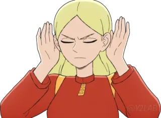 👂 dessin animé, cheveux blonds, en colère, contrarié, blond telegram sticker
