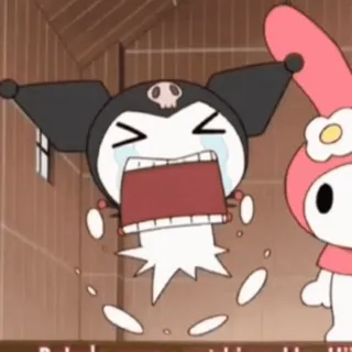 🕸 Kuromi Kuromi, płacz, anime, kreskówka, postać telegram sticker