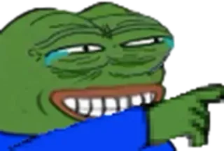 🤣 Pepe the Frog Pepe the Frog, meme, Internet meme, laughing, pointing, character telegram sticker
