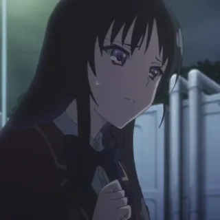 😑 anime, girl, sad, classroom of the elite telegram sticker