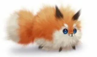 🦊 fox, animal, cute, fluffy, orange, white, cartoon, kawaii telegram sticker