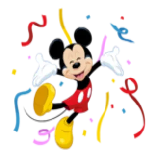 🎉 Mickey Mouse Cartoon, Micky Maus, Disney, Feier, Konfetti, Party telegram sticker