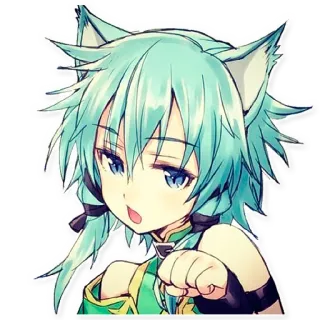 ✊️ Sinon Sword Art Online 애니메이션, 소녀, 고양이, 귀여운, 비디오 게임 telegram sticker
