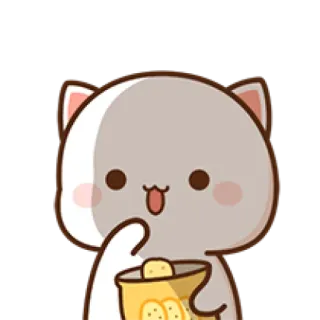 🍟 süß, Katze, Tier, Snack, kawaii telegram sticker