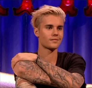 😒 Justin Bieber cantante, musicista, celebrità, tatuaggio, ritratto telegram sticker