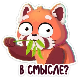 🌟 В СМЫСЛЕ? Panda rojo, Comiendo, Mono, Animal, Dibujo animado telegram sticker