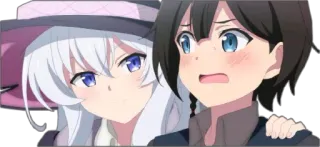 👩‍❤️‍👩 Anime, Manga, Charakter, Weißes Haar, Blaue Augen telegram sticker