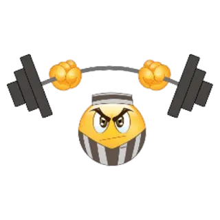 😠 Emoji, Gewichtheben, Sport, Übung, Fitnessstudio telegram sticker