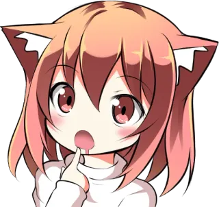 😮 Anime, Garota gato, Fofo, Kawaii, Adesivo, Mangá telegram sticker