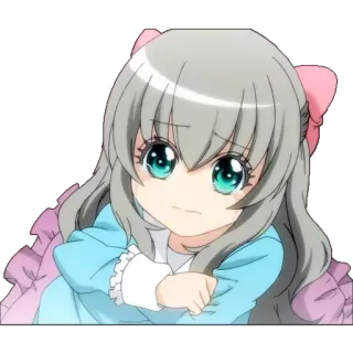 😕 Anime, Mädchen, Süß, Chibi, Cartoon, Illustration, Traurig whatsapp sticker