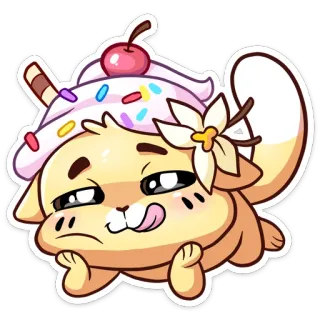 😍 mèo, bánh cupcake, dễ thương, kawaii, món tráng miệng, động vật, ngọt ngào telegram sticker