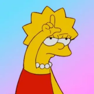 😞 Lisa Simpson The Simpsons Лиза Симпсон, Симпсоны, Неудачник, Мультфильм, Анимация, Жест, Юмор telegram sticker
