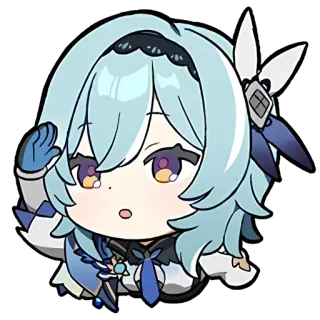 ❄️ Eula anime, chibi, cartoon, sticker, cute telegram sticker