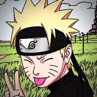 😝 Naruto Uzumaki Naruto 动漫, 火影忍者, 忍者, 和平标志, 卡通 telegram sticker